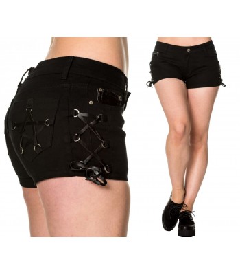 Women Banned Gothic Shorts Steampunk Denim Alternative Short Skirt For Women 